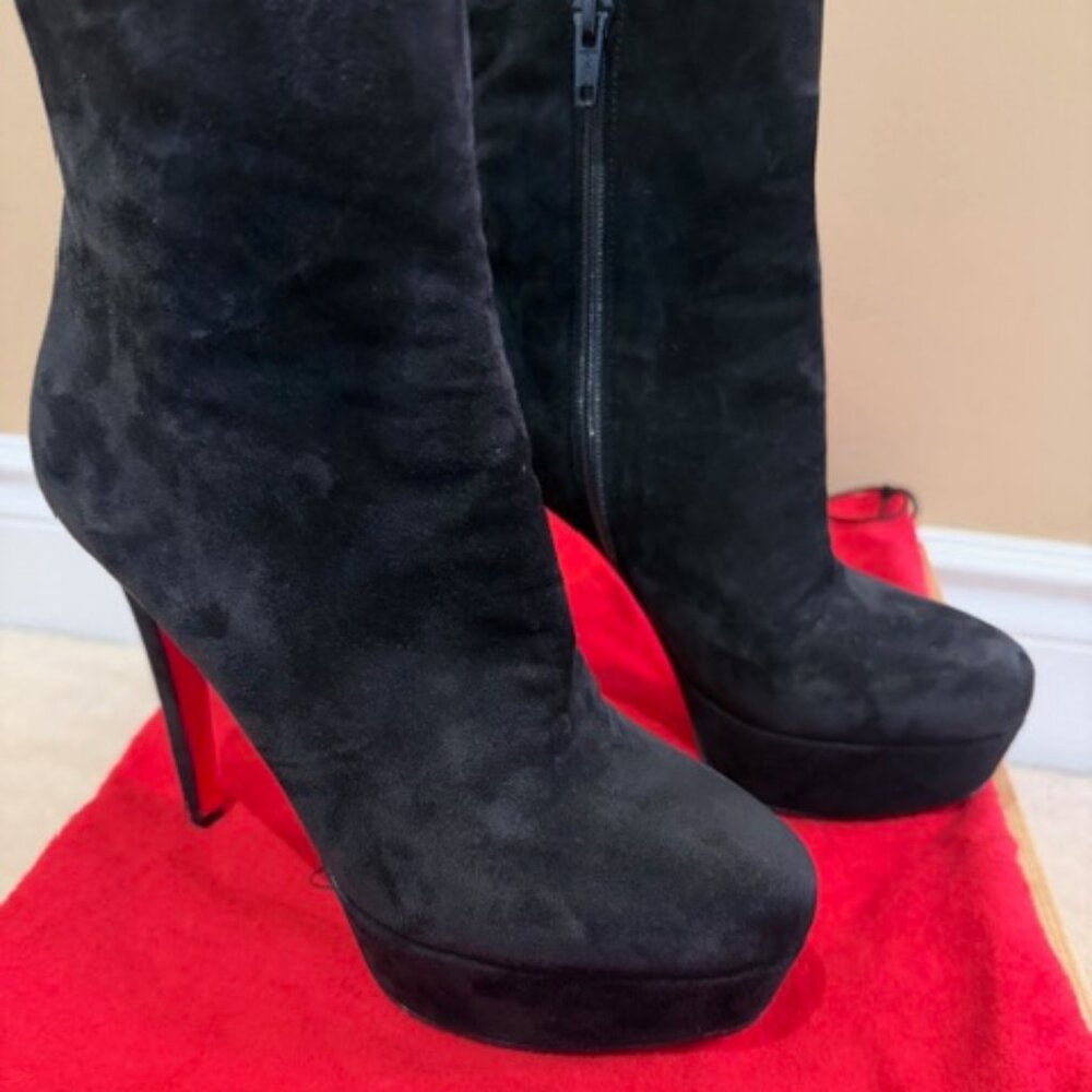 Christian Louboutin Platform Suede Bootie 36
